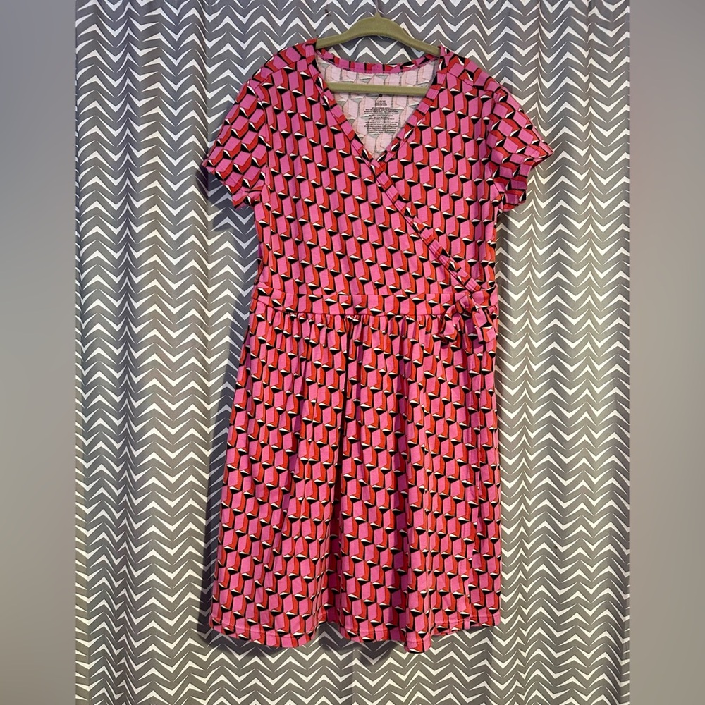 Diane Von Furstenberg for Target | Kids' Pink Modern Geo Faux Wrap Dress, Size L